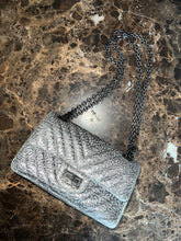 Load image into Gallery viewer, CHANEL 2.55 silver flap bag