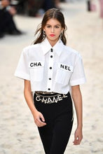 Load image into Gallery viewer, CHANEL Crystal Logo Drop Earrings - Spring 2019
