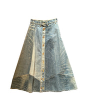 Load image into Gallery viewer, CELINE by HEDI SLIMANE patchwork denim skirt
