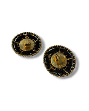Load image into Gallery viewer, CHANEL Vintage Woven Leather &amp; Pearl Clip-On Earrings – 1986
