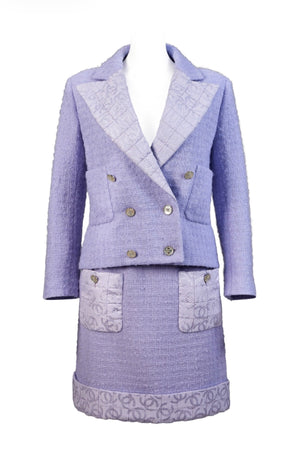 Chanel Lavender Tweed Jacket & Skirt - Fall 2021 - Full Look 19