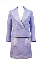 Load image into Gallery viewer, Chanel Lavender Tweed Jacket &amp; Skirt - Fall 2021 - Full Look 19
