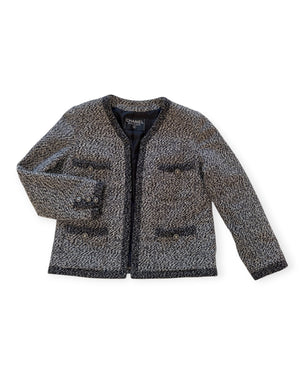 Chanel Boutique Black & White Tweed Skirt Suit Set