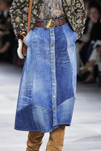 Load image into Gallery viewer, CELINE by HEDI SLIMANE patchwork denim skirt
